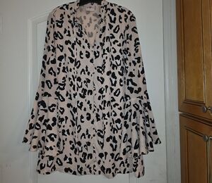 Love Black and Cream Animal Print Blouse